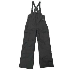 Sport Essentials Ski Snow Bibs Womens Small Black Front Zipper Nylon Insulated